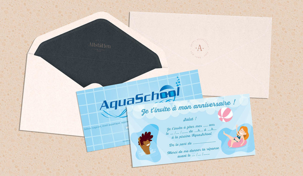 Carte aquaschool - Jérémy Cochet graphiste print & web