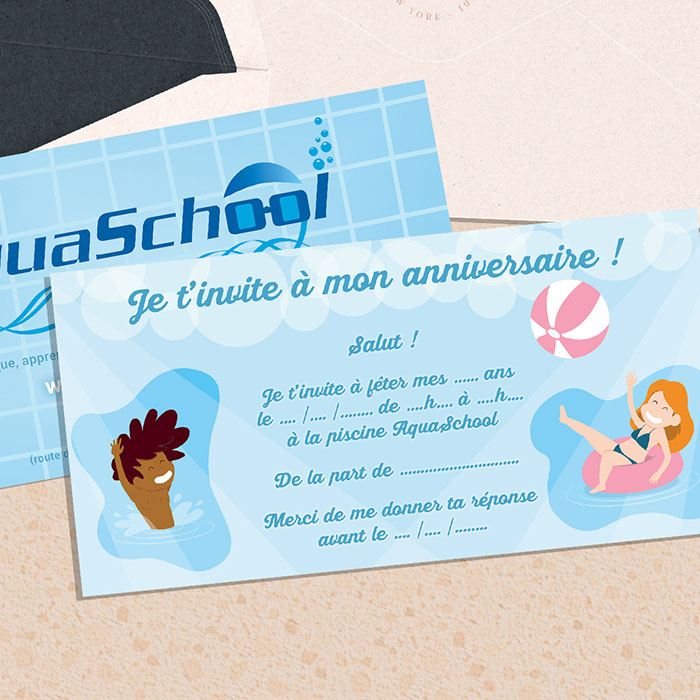 Carte aquaschool - Jérémy Cochet graphiste print & web