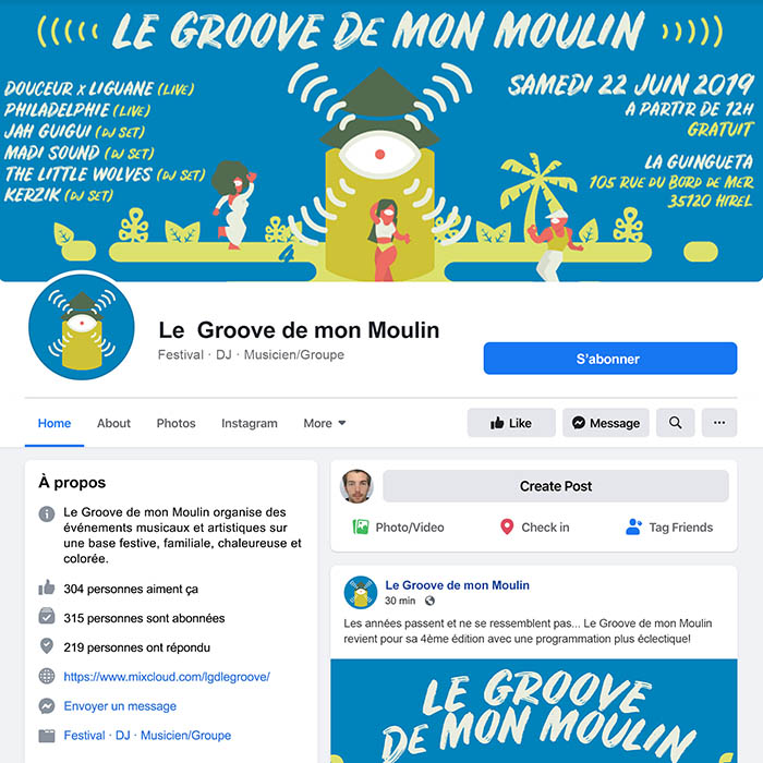 visuel réseau social groove de mon moulin - Jérémy Cochet graphiste print & web